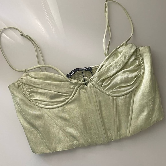 Zara satin corset cropped top - Picture 4 of 17